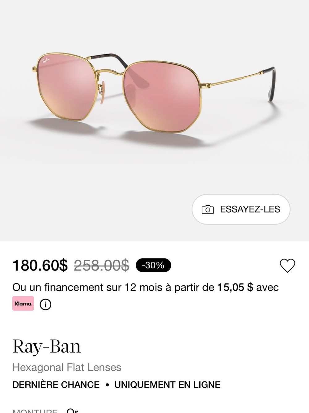 Ray-Ban Women Gold Frame Sunglasses with Rose-Pink Lenses
